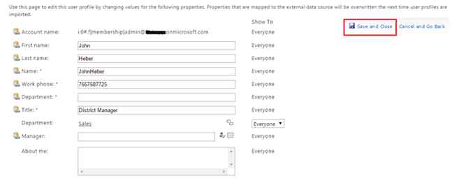 Edit my profile page